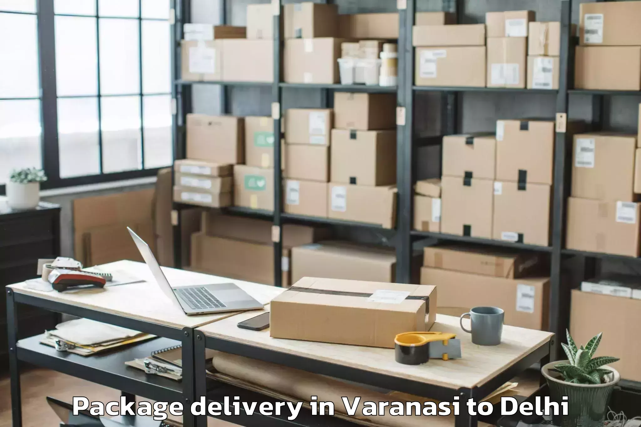 Affordable Varanasi to Saraswati Vihar Package Delivery